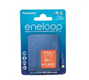 Аккумулятор PANASONIC   eneloop BK-4MCDEC4BE 800mAh AAA  R03 +футляр BL4 (4/40)#2110785