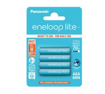 Аккумулятор PANASONIC  R03 eneloop lite BK-4LCCE/4BE (550mAh) (4 бл) (4/80)#2110788