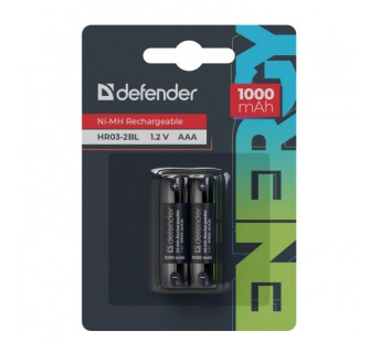 Аккумулятор DEFENDER HR03 (1000 mAh) ААА Ni-MH BL2 (20/200)#2110876