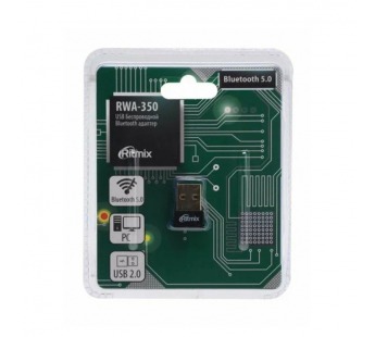 USB-адаптер RITMIX RWA-350. Bluetooth. 2.4ГГц,версия BT 5.0.Чипсет BR8051.Встр антенна.Нано-размер (1/500)#2125825