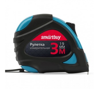 Рулетка SMARTBUY измерительная 3мх19мм, прорезиненный корпус, 2 фиксатора, усиленный зацеп (1/12/96)#2111062