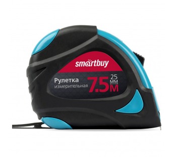 Рулетка SMARTBUY измерительная 7,5мх25мм, прорезиненный корпус, противоуд., усиленный зацеп (1/72)#2111050