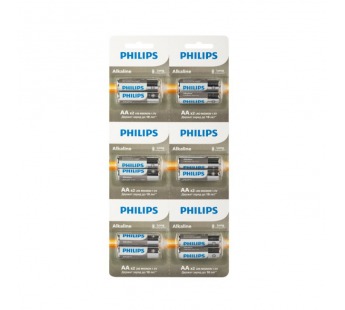 Элемент питания PHILIPS отрывной LR6 12BL 2*6 (12/72/216/14688)#2110648