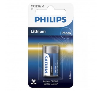 Элемент питания PHILIPS CR123A/51 литий CR123A 1BL (1/10/50/9900)#2110579