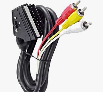 Адаптер SCART OUT 3 RCA SK10 с переключателем#2120419