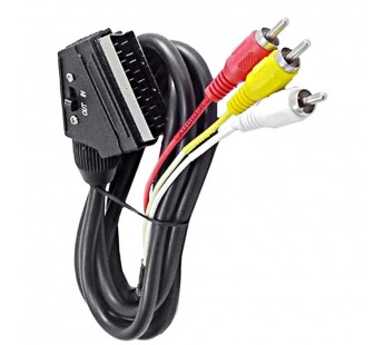Адаптер SCART OUT 3 RCA SK10 с переключателем#2137051