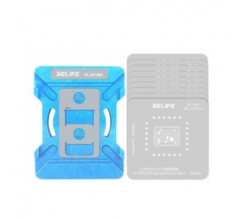 Держатель Relife RL-601MA для фиксации плат и микросхем (с трафаретами для пайки iPhone A8–A18 Pro)#2126219