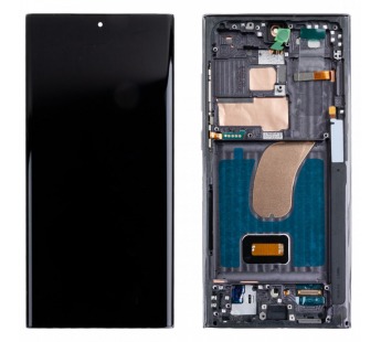 Дисплей для Samsung Galaxy S23 Ultra (S918B) модуль с рамкой Черный - (Soft OLED, 120 Гц) (Full Size)#2123005