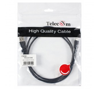 Кабель соединительный USB 2.0 A--> mini-B 5P (1м) черный, TELECOM<TC6911BK-1.0M> (1/250)#2110858