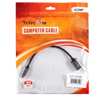 Кабель-переходник Type-C(M)--> USB 3.0 Af , OTG, 1,5A , 5,0Gbps , Alum grey 0,2m TELECOM (TC409M) (1/504)#2112347