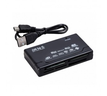 Картридер универсальный 10-в-1, MicroSD, SD, CF, MS, M2, MMC, xD и др., Smartbuy (SBR-999) (1/80)#2121814