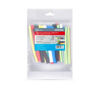 Термоусаживаемая трубка SMARTBUY 6/3 набор (набор 7 цветов по 3 шт, 10 см) (10/500)#2110892