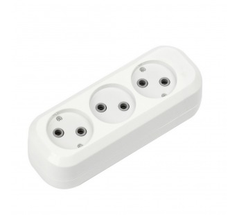 Колодка розеточная SMARTBUY 3 гнезда 10А/2,2кВт без заземления (SBE-10-3-00-N) (1/100)#2123103