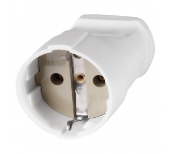 Штепсельное гнездо SMARTBUY с заземлением белое 16А 250В (SBE-16-S01-wz) (1/40)#2123087