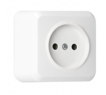 Розетка SMARTBUY 1-местная 10А, ОУ, без заземления белая "Юпитер" (SBE-03w-10-S1-N) (1/10)#2123088