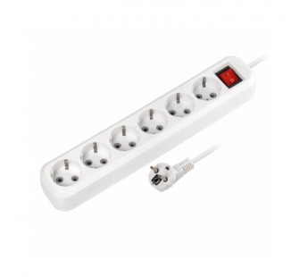 Удлинитель SMARTBUY 6 гнезд 5 м, 16А/3,5кВт с выкл. и заземлением ПВС 3х1,0 (1/30)#2112395