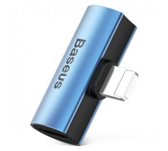 Переходник 8 pin - 2x 8 pin(f) Baseus L46, плоский, пластик, цвет: синий (1/50)#2111817