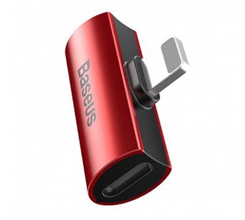 Переходник 8 pin - 8 pin(f) Baseus, L46, круглый, пластик, цвет: чёрный, красный#2111809