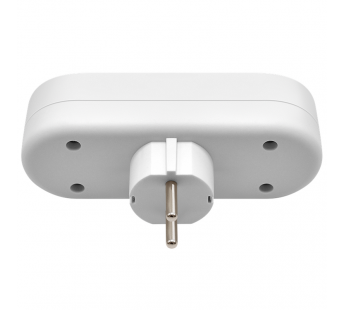 Блок-разветвитель DEFENDER TG-01 на 3 гнезда, с заземлением, плоский, 220 - 230 В / 50-60 Гц, 16А, белый (1/100)#2111421