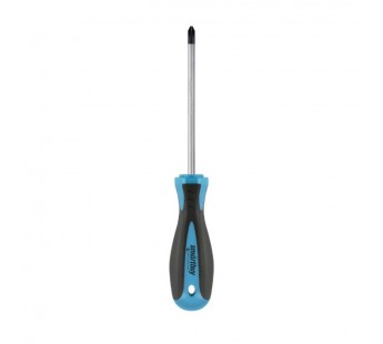 Отвертка крестовая SMARTBUY PH 1x100, эргономичная 2х-компонентная рукоятка, CR-V, магнит (1/180)#2111012