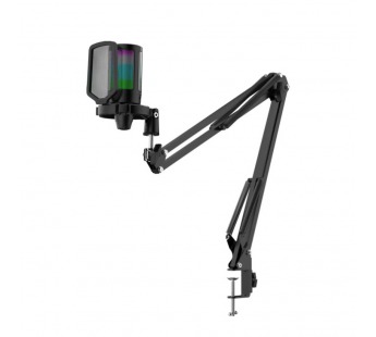 Микрофон стрим игровой DEFENDER Impulse GMC 650 USB, провод 1.7 м, RGB, стойка, черный (1/8)#2121841