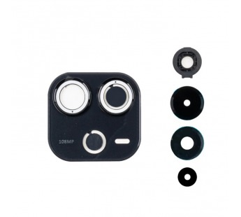 Стекло камеры для Xiaomi Redmi Note 14 4G (24117RN76O/24117RN76G ) в сборе с рамкой Черный#2139490