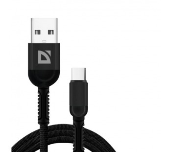 USB кабель F167 TypeC, black, 1м, 2.4А, ткань, пакет#2111443
