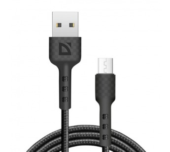 USB кабель F181 Micro, black, 1м, 2.4А, нейлон, пакет#2111448