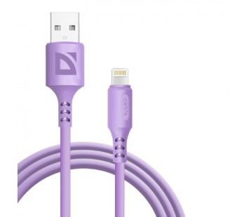 USB кабель F207 Lightning, violet, 1м, 2.4А,силикон,пакет#2111412