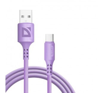 USB кабель F207 TypeC, violet, 1м,2.4А,силикон,пакет#2111395