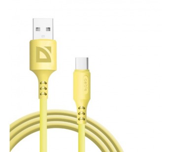 USB кабель F207 TypeC, yellow, 1м,2.4А,силикон,пакет#2111394