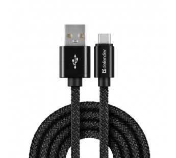 USB кабель USB09-03T PRO USB2.0 Черный, AM-Type-C, 1m, 2.1A#2111385