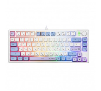 Проводная игровая клавиатура Novis GK-318 RU,бел/гол,80кн+FN,радуж,1.5м#2138184