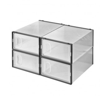 Набор коробов для обуви Krystal Pro 4 шт, 33.5*23*14см, PP+ABS#2111262