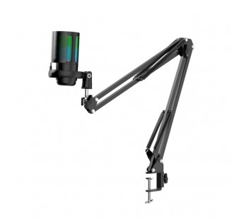 Игровой стрим микрофон Space GMC 550 USB, RGB, стойка, провод 1.8 м#2111636