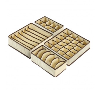 Набор органайзеров Violetta 4 бежевый, 32*32*10x2/32*16*10x2#2111345