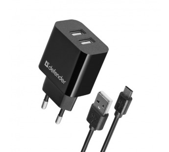 Сетевой адаптер UPC-21 2xUSB,5V/2.1А кабель microUSB#2111347
