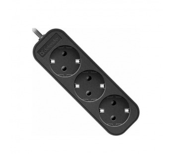 Удлинитель с заземлением M318 1.8 м, 3 розетки, черный#2111284