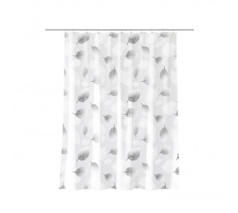 Штора для ванной Harmony Eco-03 180x180cм,70г/м2,листья серые#2111310