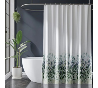 Штора для ванной Nature L-01 178x183cм,70г/м2, листья#2116694