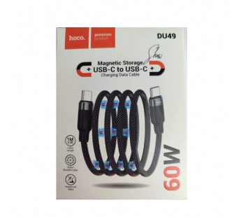 Кабель Type-C - Type-C HOCO DU49 (60W/1m/текстиль) черный#2111757