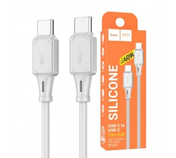 Кабель Type-C - Type-C HOCO X101 (60W/3A/1m/силиконовый) серый#2111755