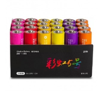 Батарейка алкалиновая AA XIAOMI ZMI Rainbow ZI5AA 1.5V (цена за упаковку 24 штуки)#2111745