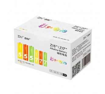 Набор алкалиновых батареек XIAOMI ZMI Rainbow ZI5AA+ZI7AAA 12+12 1.5V (цена за упаковку 24 штуки)#2111744