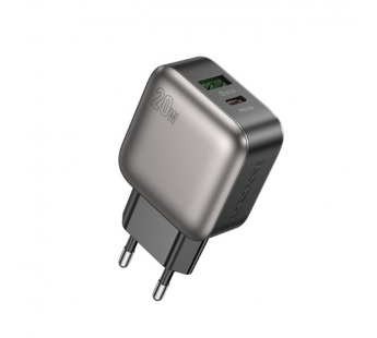 Блок питания сетевой 1 USB, 1 Type-C Borofone BAS54A Absolute, пластик, PD20Вт, QC3.0, цвет: чёрный (1/72/288)#2119834