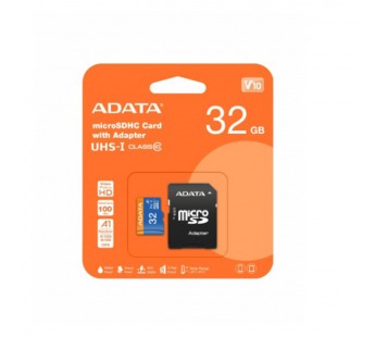 MicroSD  32GB  A-Data Class 10 Premier Pro A1 UHS-I (100 Mb/s) + SD адаптер#2117142