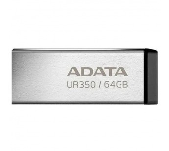 USB 3.2  64GB  A-Data  UR350  серебро/чёрный металл#2112446