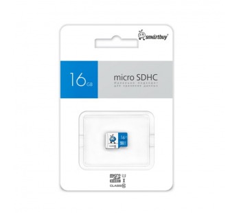 Карта памяти MicroSD 16GB Smart Buy Class 10 UHS-I синие без адаптера#2117163