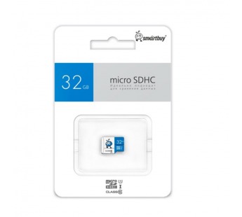 Карта памяти MicroSD 32GB Smart Buy Class 10 UHS-I синие без адаптера#2117165