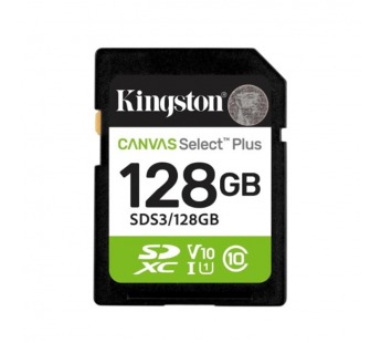 SDXC  128GB  Kingston Class 10 UHS-I U1 V10 Canvas Select Plus (150 Mb/s)#2117107